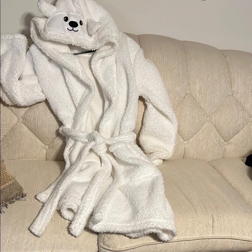 Cozy White Bear Hooded Robe